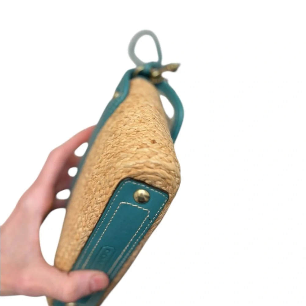Coach vintage y2k legacy wicker canvas leather Turnlock wristlet rare